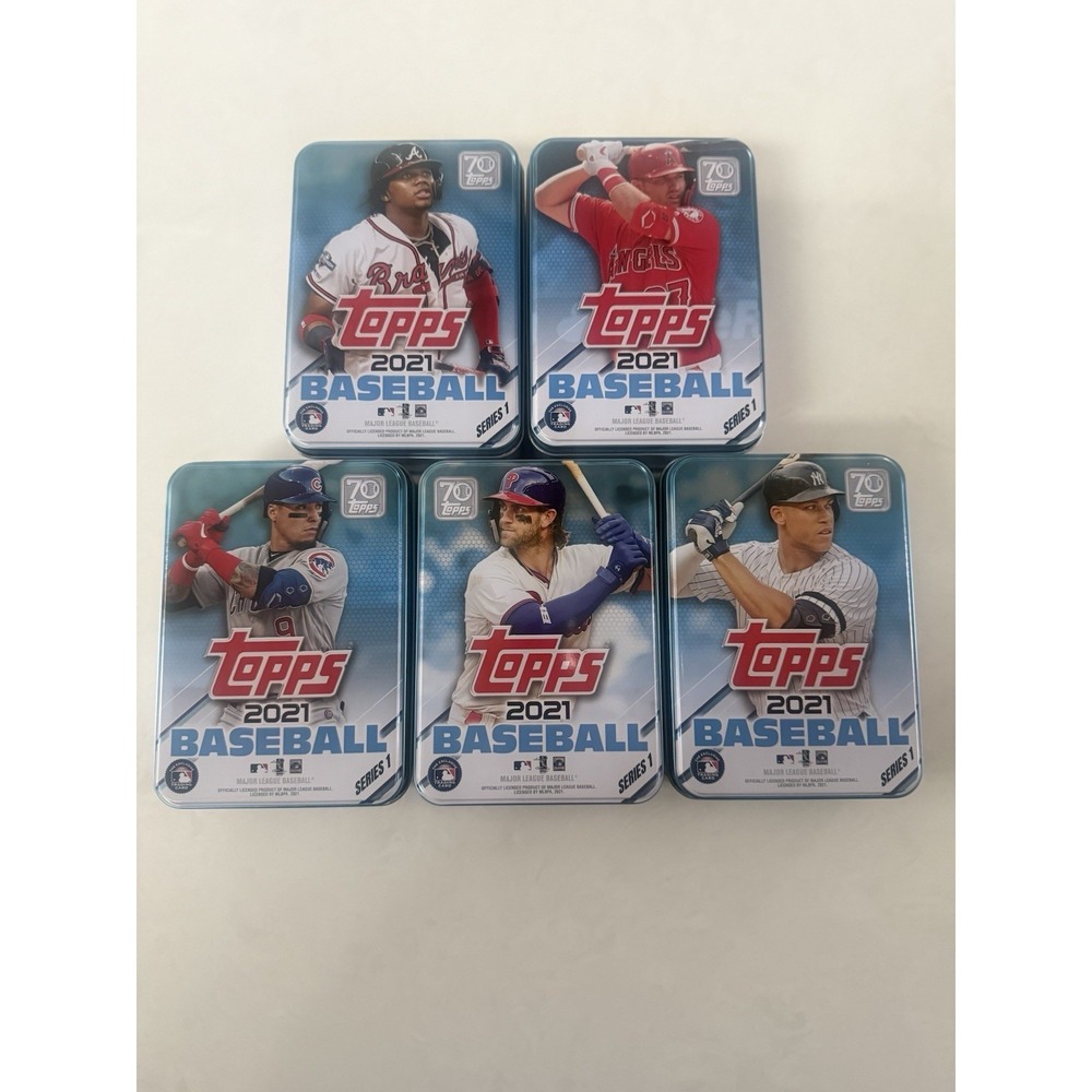 2021 Topps MLB Baseball Series 1 Empty Metal Tins Lot Of 5 Judge Harper Trout